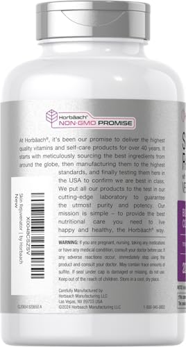 Horbäach Rejuvenador de Piel con Verisol | Péptidos de Colágeno Bioactivos | 200 Tabletas | Suplemento Libre de OGM y Gluten - imagen 3