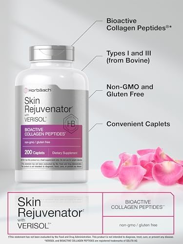 Horbäach Rejuvenador de Piel con Verisol | Péptidos de Colágeno Bioactivos | 200 Tabletas | Suplemento Libre de OGM y Gluten - imagen 4