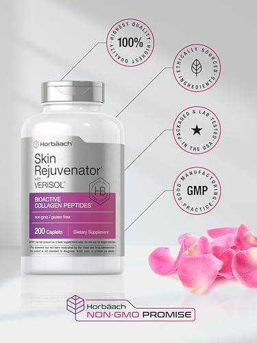 Horbäach Rejuvenador de Piel con Verisol | Péptidos de Colágeno Bioactivos | 200 Tabletas | Suplemento Libre de OGM y Gluten - imagen 6