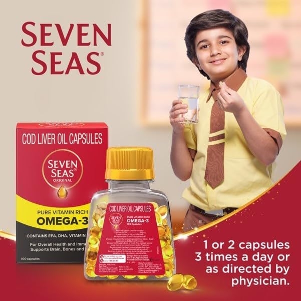 Cápsulas de Aceite de Hígado de Bacalao Seacod, Omega-3, Vitamina A y D, 100 Cápsulas - imagen 7
