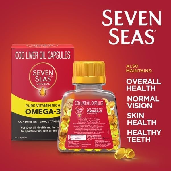 Cápsulas de Aceite de Hígado de Bacalao Seacod, Omega-3, Vitamina A y D, 100 Cápsulas - imagen 8