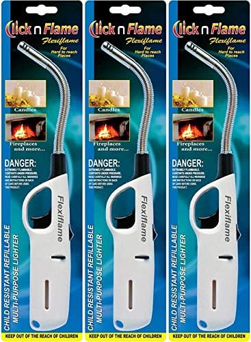 Encendedor Flexible Click-n-Flame de 3 Piezas, Recargable Butano, Color Blanco, Estilo Moderno, Núcleo de Plástico, Aleación de Metal - imagen 1