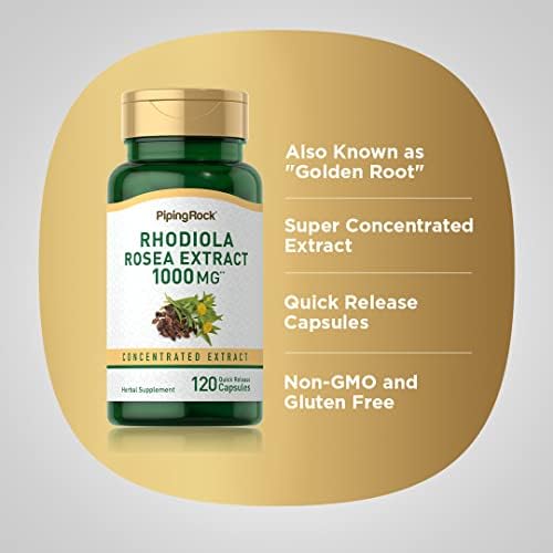 Suplemento de Rhodiola Rosea Piping Rock | 120 Cápsulas | Extracto de Hierbas Concentrado | Sin OGM, Libre de Gluten - imagen 4