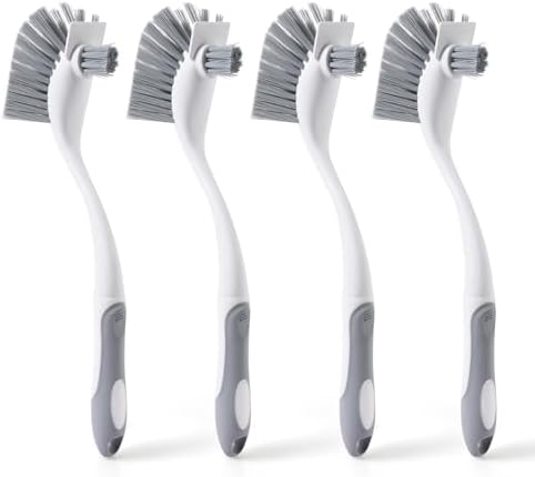 Paquete de 4 Cepillos de Fregar Resistentes con Cerdas Duraderas y Mango Largo - Cepillos Multiusos para Cocina, Ollas, Sartenes y Limpieza Profunda - imagen 1