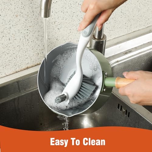 Paquete de 4 Cepillos de Fregar Resistentes con Cerdas Duraderas y Mango Largo - Cepillos Multiusos para Cocina, Ollas, Sartenes y Limpieza Profunda - imagen 5