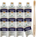 Enjuague Bucal Mini Tonic Traveler de Dental Herb Company (Paquete de 12) + Cepillo de Bambú, Sin Alcohol, Aceites Esenciales, Aliento Fresco, - imagen 1