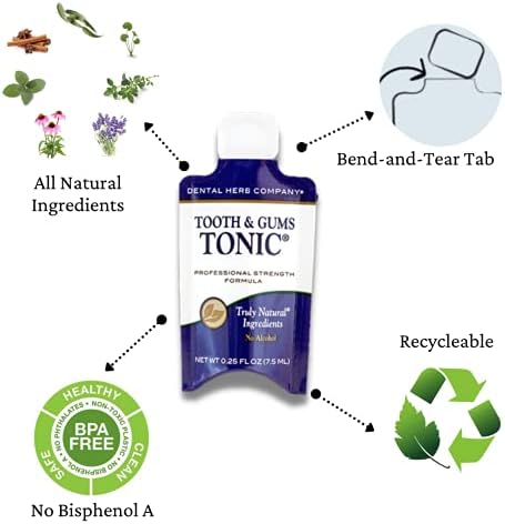 Enjuague Bucal Mini Tonic Traveler de Dental Herb Company (Paquete de 12) + Cepillo de Bambú, Sin Alcohol, Aceites Esenciales, Aliento Fresco, - imagen 4