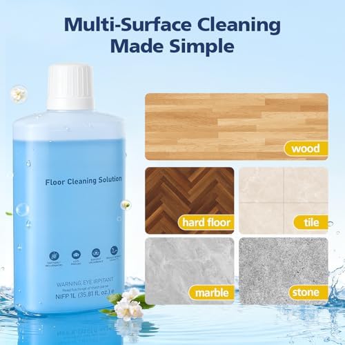 Solución de Limpieza VILLAPOOL Compatible con Aspiradoras Robot Roborock, Fórmula Profunda para Pisos de Madera, Cerámica y Laminado, 1L (33.8 fl oz) - imagen 4