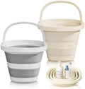 Juego de 2 Cubetas Plegables (10L/2.6 Gal) - Diseño Rectangular con Asas, Ahorra Espacio para RV, Camping, Lavado de Autos, Pesca y Limpieza - - imagen 1