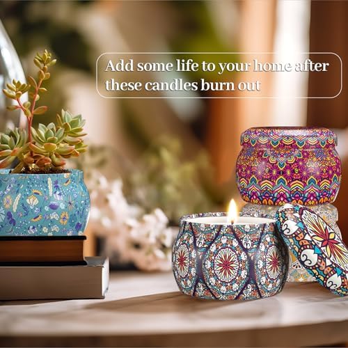 Set de Velas Aromáticas TranquilBliss, 4 Piezas de Cera de Soja, 120 Horas de Tiempo de Combustión, Regalos Ideales para Mujeres, Cumpleaños - imagen 3
