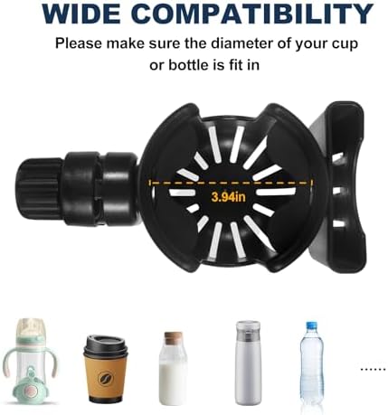 Soporte para Taza para Andador de Personas Mayores, Soporte para Taza con Porta Teléfono, Soporte Giratorio 360° para Andador, Accesorios para - imagen 5