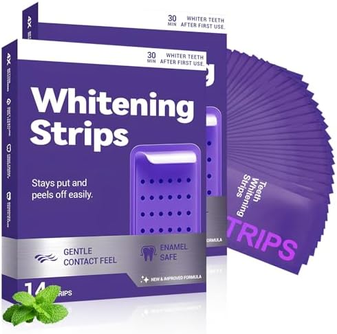 Tiras Blanqueadoras de Dientes Moradas, Portátiles para Hogar y Viaje, Suaves para Reducir Manchas y Brillo Natural (28) - imagen 1