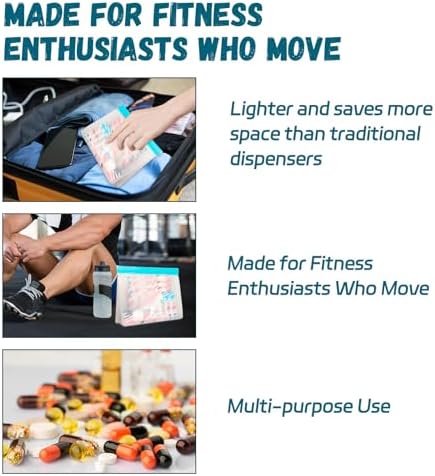 Contenedores Desechables para Proteína – 60 Bolsitas de Uso Único, Almacenamiento a Prueba de Fugas para Suplementos con Bolsa y Cucharilla para - imagen 6