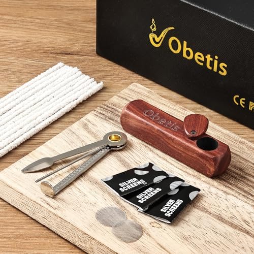 Juego de Regalo de Pipa de Tabaco Obetis de Madera de Rosa - Pipa de Madera Artesanal con Tapa, Compacta y Portátil para Viajes - Pipa de Madera con - imagen 7