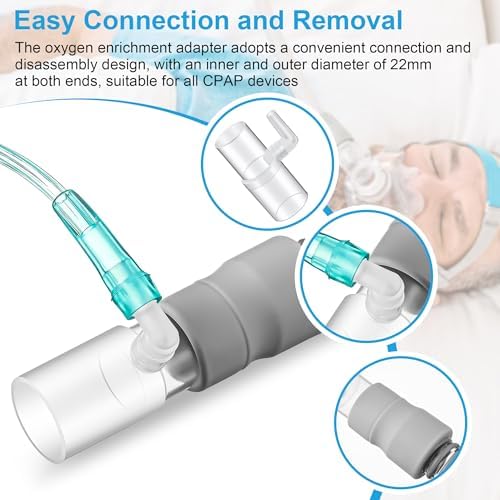 Adaptador de Enriquecimiento de Oxígeno Qiyaz - Paquete de 4, Conector Universal para Manguera CPAP, Compatible con Tubos Calentados y No Calentados - imagen 6