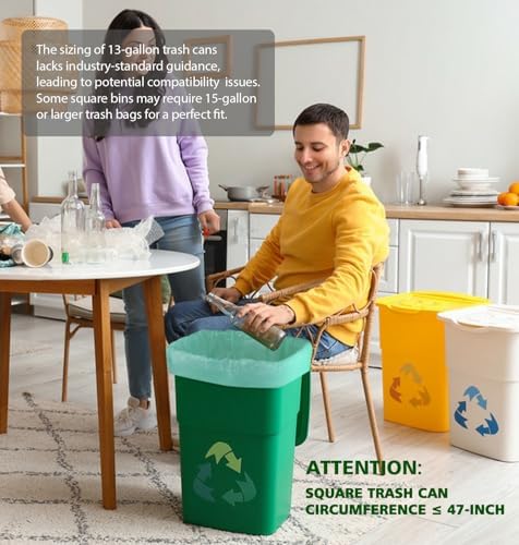 Bolsas de Basura Compostables AYOTEE de 13 Galones, 45 Piezas, Biodegradables para Cocina, Baño y Oficina, Bolsas Grandes para Compostaje - imagen 6