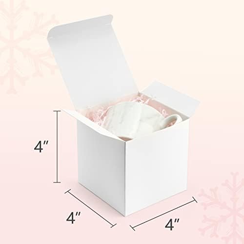 Cajas de Regalo ValBox 4x4x4 Blancas 50PCS de Papel Kraft con Tapa para Regalos, Manualidades, Cupcakes y Fiestas, Fáciles de Armar - imagen 2