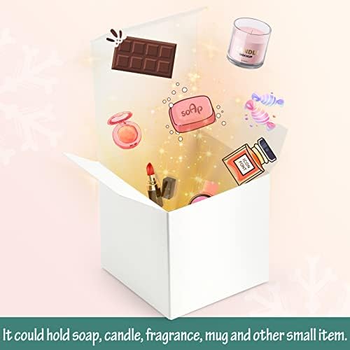 Cajas de Regalo ValBox 4x4x4 Blancas 50PCS de Papel Kraft con Tapa para Regalos, Manualidades, Cupcakes y Fiestas, Fáciles de Armar - imagen 4