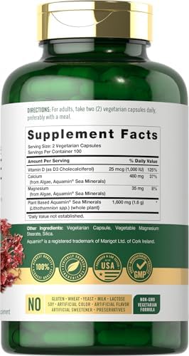Carlyle Algas Marinas Rojas 1600mg | 200 Cápsulas | Suplemento Vegetariano | Sin OGM, Libre de Gluten - imagen 2