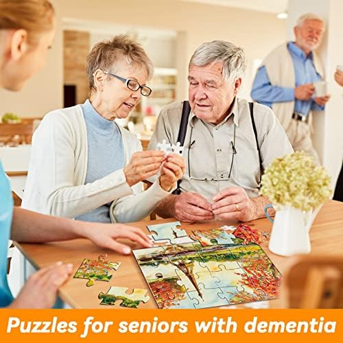 5 Paquetes de Rompecabezas Grandes de 16 Piezas para Adultos Mayores con Alzheimer y Demencia, Juegos Cognitivos con 5 Bolsas de Almacenamiento - imagen 6