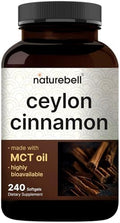 NatureBell Canela de Ceilán, 240 Cápsulas Blandas – Extracto de Canela de Ceilán – Con Aceite MCT – No OGM, Fabricado bajo cGMP - imagen 1