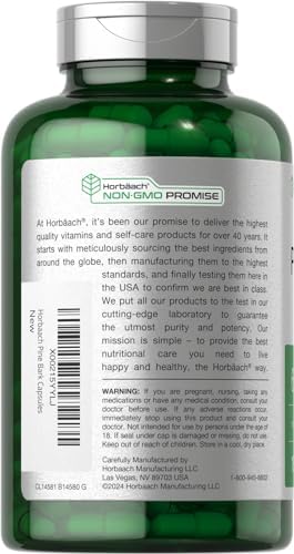 Extracto de Corteza de Pino Horbäach | 180 Cápsulas | Estandarizado al 75% de Proantocianidinas | Suplemento No Transgénico y Sin Gluten | Alta - imagen 3