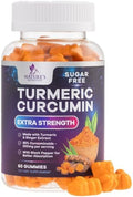 Gomitas de Cúrcuma y Curcumina Sin Azúcar - 95% Curcuminoides con Jengibre y Pimienta Negra para Mejor Absorción, Soporte Articular Vegano, Sabor - imagen 1