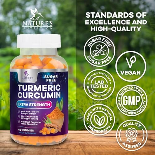 Gomitas de Cúrcuma y Curcumina Sin Azúcar - 95% Curcuminoides con Jengibre y Pimienta Negra para Mejor Absorción, Soporte Articular Vegano, Sabor - imagen 4