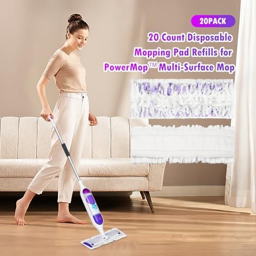 Paquete de 20 Repuestos Desechables para Fregadora PowerMop, Almohadillas Multi-Superficie para Limpiar Pisos - imagen 2