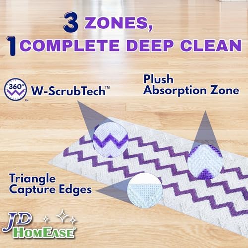 JD HOMEASE 24 Paquetes de Almohadillas Desechables de Microfibra para Reemplazo de Mopas Swiffer PowerMop, Limpieza Profunda Multi-Superficie - imagen 4
