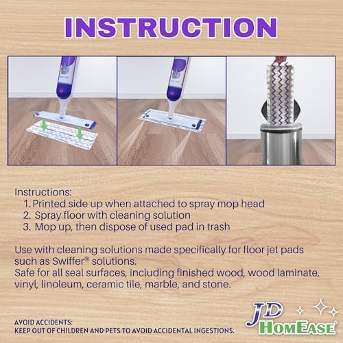 JD HOMEASE 24 Paquetes de Almohadillas Desechables de Microfibra para Reemplazo de Mopas Swiffer PowerMop, Limpieza Profunda Multi-Superficie - imagen 8