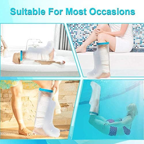 Cubierta de ducha impermeable Lxuemlu 100% para yeso de pierna, con fondo antideslizante, bolsa para pies, protector para mantener heridas y vendajes - imagen 7
