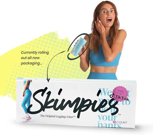 Skimpies Liner Original para Leggings™ | Luce como sin ropa interior sin filtraciones, manchas, olores o infecciones | Paquete de 12, Color Blanco - imagen 3