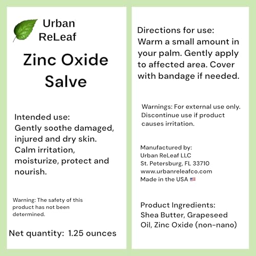 Pomada de Óxido de Zinc Urban ReLeaf - Alivia y Protege Piel Dañada, Lesiones y Seca - ros Auxilios, Quemaduras, Erupciones, Raspones - Hidratación - imagen 5