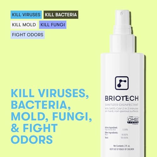 BRIOTECH Desinfectante en Spray Hipocloroso, Elimina 99.99% de Virus y Bacterias, Control de Moho y Olores, Suave para Guarderías y Áreas de Juego, - imagen 2