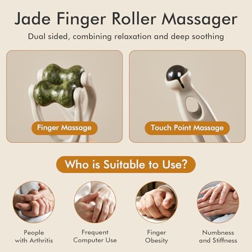 Rodillo de Jade 2 en 1 CHOSIN y Masajeador de Dedos para Alivio de Fatiga y Dolor, Artritis para Adultos Mayores - Herramienta Terapéutica Doble Cara - imagen 2
