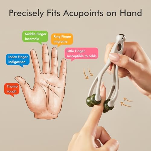 Rodillo de Jade 2 en 1 CHOSIN y Masajeador de Dedos para Alivio de Fatiga y Dolor, Artritis para Adultos Mayores - Herramienta Terapéutica Doble Cara - imagen 3