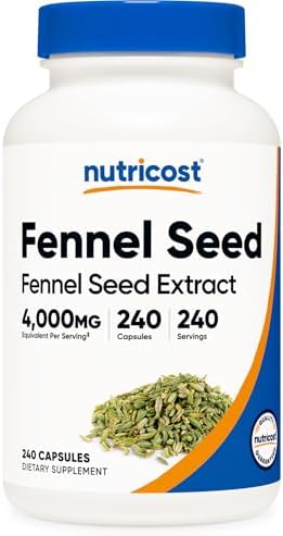 Extracto de Semilla de Hinojo Nutricost 240 Cápsulas - Suplemento Vegano de Hinojo para 240 Porciones - imagen 1
