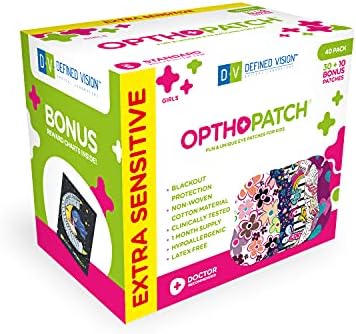 Parche Oftálmico para Niños Opthopatch - Adhesivo Extra Sensible - Diseño para Niñas [Serie II] - 40 Piezas + 1 Tabla de Recompensas - imagen 1
