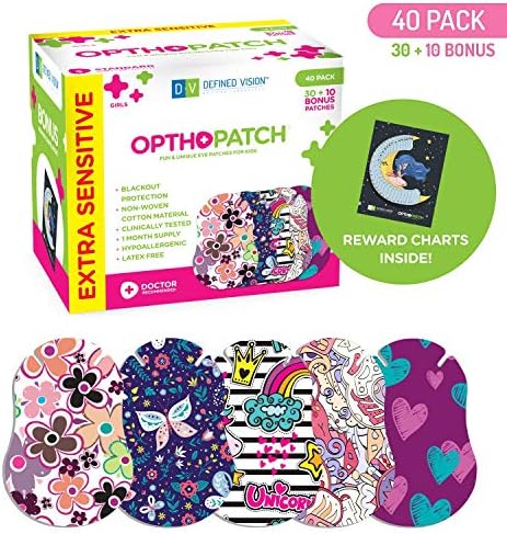 Parche Oftálmico para Niños Opthopatch - Adhesivo Extra Sensible - Diseño para Niñas [Serie II] - 40 Piezas + 1 Tabla de Recompensas - imagen 2