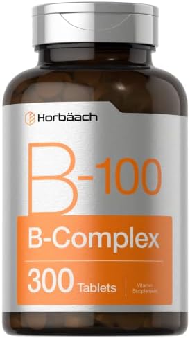 Horbäach Complejo de Vitamina B-100 | 100% del Valor Diario | 300 Tabletas | Suplemento Vegetariano, No Transgénico y Sin Gluten - imagen 1