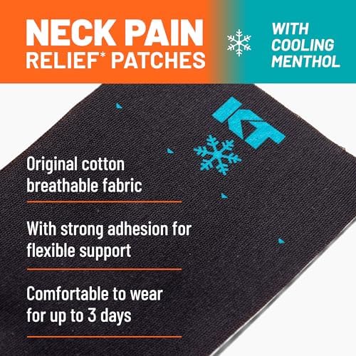 Parches KT Tape para Alivio de Dolor de Cuello, Tamaño Grande 3x9, Cinta Kinesiológica con Mentol, Terapia Refrescante, 6 Piezas - imagen 6