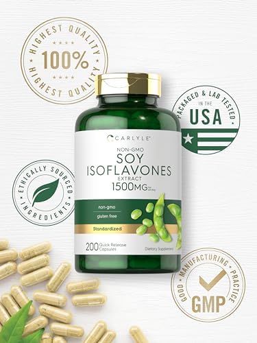 Carlyle Isoflavonas de Soja para Mujeres y Hombres | 200 Cápsulas | Suplemento Extracto No Transgénico y Libre de Gluten - imagen 6