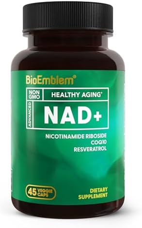 Suplemento BioEmblem de NAD+ | 300 mg de Ribósido de Nicotinamida con CoQ10 y Resveratrol | Apoya el Envejecimiento Saludable, Energía Celular y - imagen 1