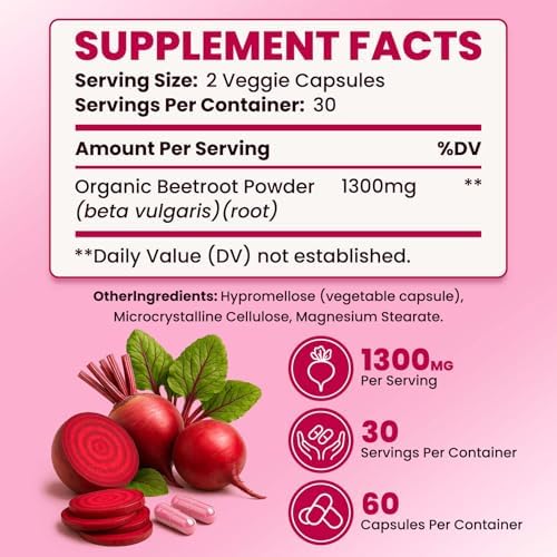 Cápsulas de Remolacha ZENVIVIAN – Suplemento en Polvo No Transgénico de 1300mg – 60 Cápsulas Veganas para Energía Natural, Flujo Sanguíneo y Soporte - imagen 7
