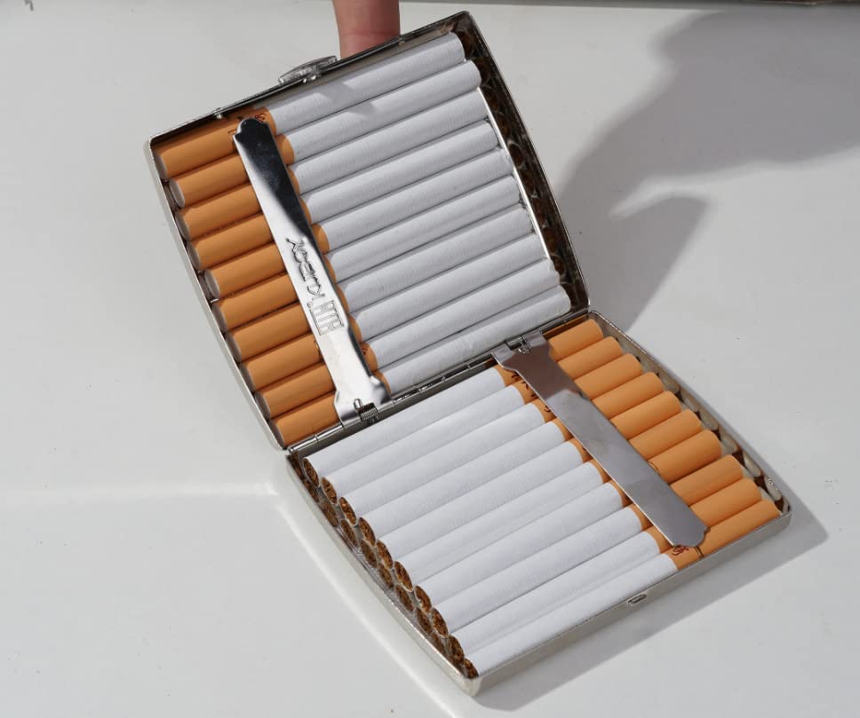 Estuche de Cigarrillos de Metal King Size 85mm, Capacidad para 20, Resistente al Agua, Cierre Seguro - Diseño Compacto y Portátil con Caja de Regalo - imagen 2