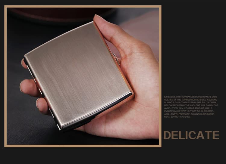 Estuche de Cigarrillos de Metal King Size 85mm, Capacidad para 20, Resistente al Agua, Cierre Seguro - Diseño Compacto y Portátil con Caja de Regalo - imagen 4