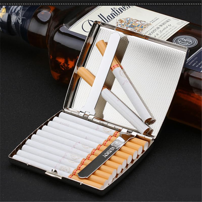 Estuche de Cigarrillos de Metal King Size 85mm, Capacidad para 20, Resistente al Agua, Cierre Seguro - Diseño Compacto y Portátil con Caja de Regalo - imagen 8