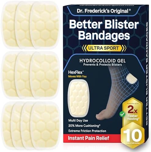 Curitas para ampollas Dr. Frederick's Original Ultra Sport - 10 piezas - Hidrocoloides HexFlex para talones - Prevención y recuperación de ampollas - - imagen 1