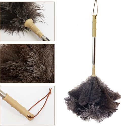 Duster de Plumas de Avestruz Aldwin con Extensión de Hasta 43 Pulgadas, Limpiador Reutilizable y Lavable para Oficina, Auto y Persianas - imagen 4